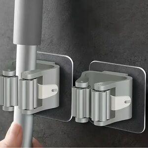 2 Wall Mop Holder in Gray. - New